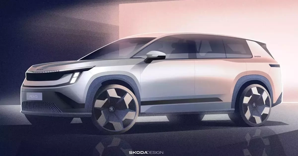 Skoda tung hình ảnh chính thức của mẫu SUV điện 3 hàng ghế mới, cạnh tranh trực tiếp với Kia EV9