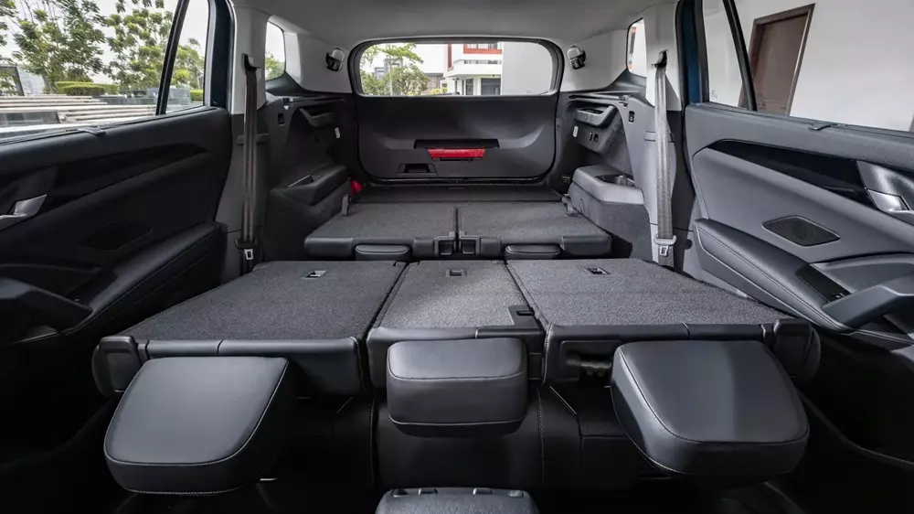 2 hàng ghế sau của Volkswagen Tayron 2027 có thể gập phẳng xuống sàn